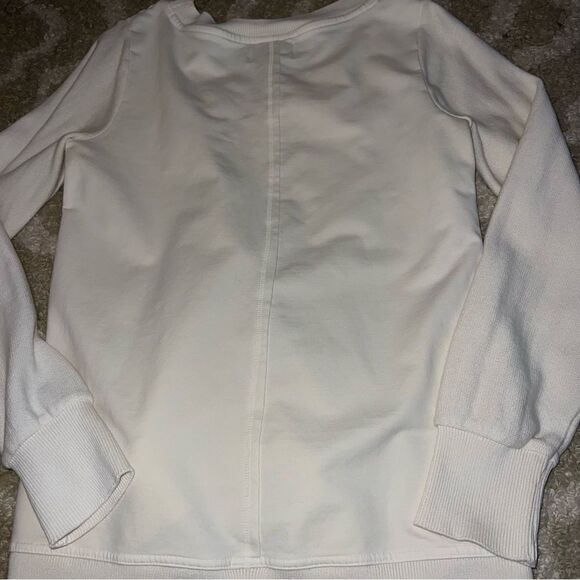 Anthropologie size S Women's White V-Neck Sweater with Button Detail - Picture 5 of 5
